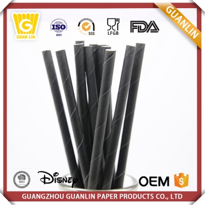 Wholesale Birthday Wedding Decorative Event Party Striped Drinking Craft Paper Straw Paper Straw Black