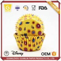 High quality disposable 40-60gsm Greaseproof colorful printing round paper cupcake cases