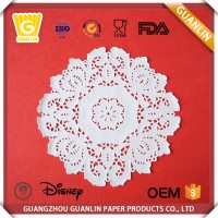 Professional Manufacture custom 40gsm/53gsm lace 3.5" 4.5" white round paper doilies