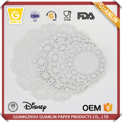 Guangzhou Factory Price 40Gsm/53Gsm Food Grade Round Paper Doilies