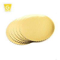 Professional large custom decorative gold round foil paper cover drum cake board