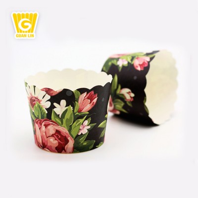 Wholesale Cmyk Pantone Price Printing Flowers Tulip Muffin Cup Natural